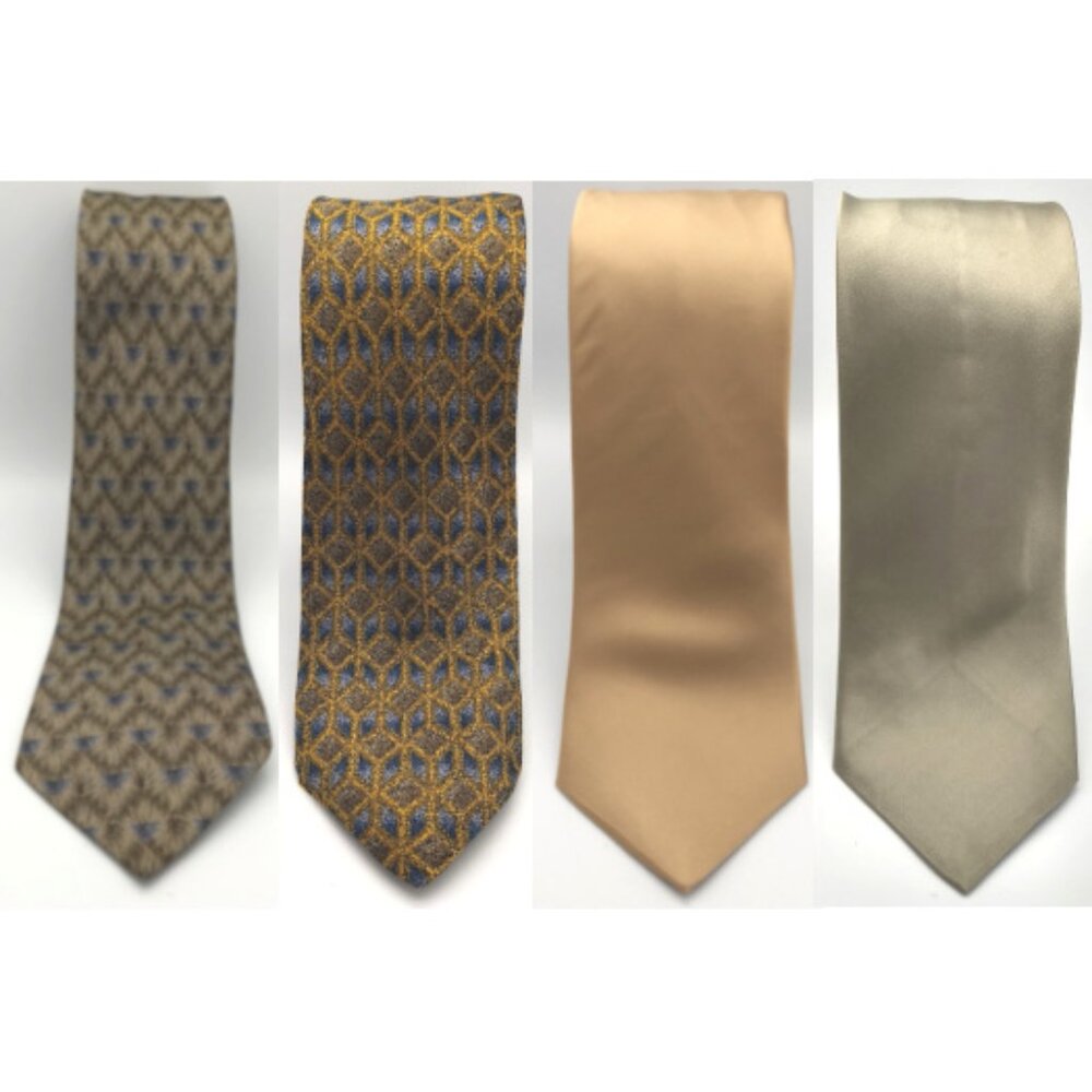 Four Vtg Silk Ties - Various Brands